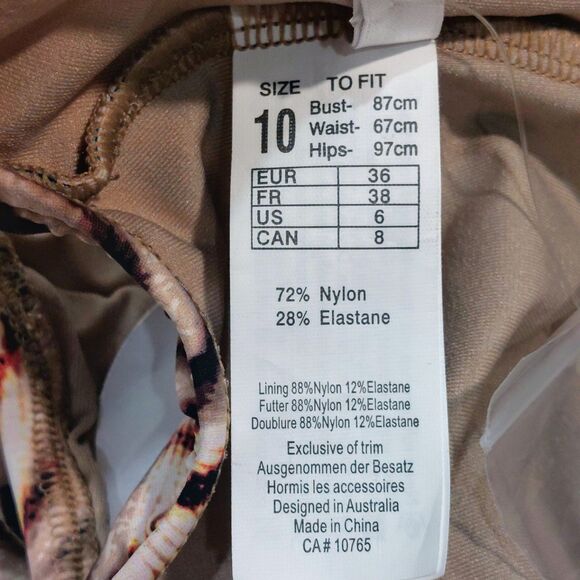 New! Seafolly Australia Women's 6 Wrap Front 1-Piece Swimsuit Animal Print - Picture 6 of 10